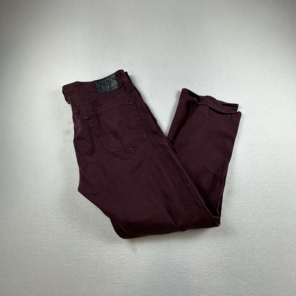 Adriano Goldschmied Pants Mens 36 Red THE EVERETT Slim Straight Pant SUD